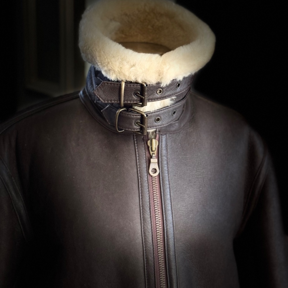 New Sheepskin Shearling B-3 Aviator/Bomber Jacket/Coat - Picture 7 of 16